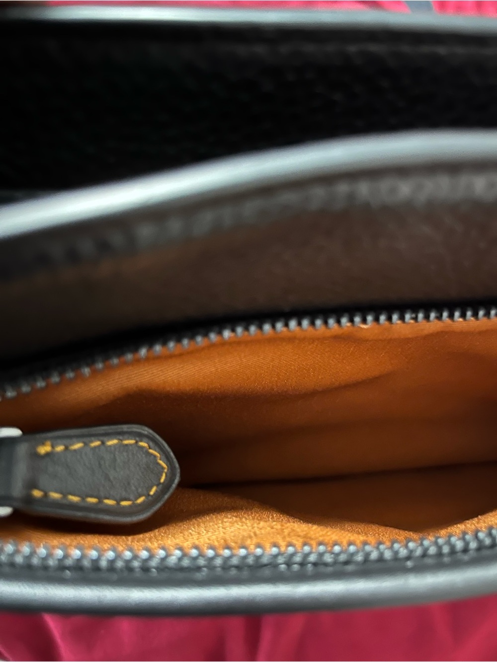 Coach Tan Signature Crossbody Bag with Black canvas strap - Picture 4 of 9